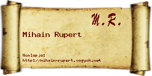 Mihain Rupert névjegykártya